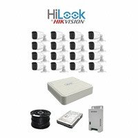 HiLook 16CH Turbo HD DVR Kit with Audio – 16 HD1080P Cameras, 20m Night Vision, 1TB HDD, 100m Cable