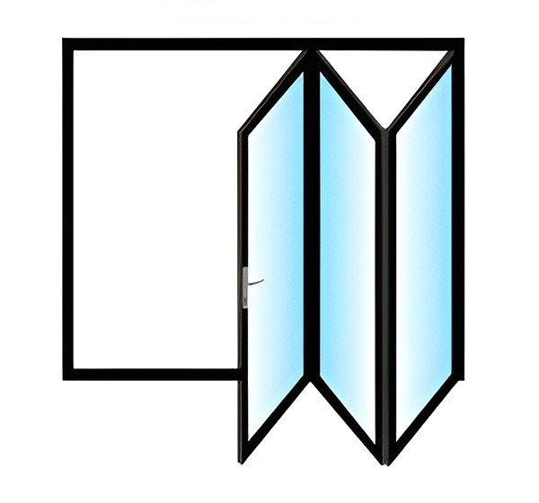 Aluminium 3-Panel Folding Stacking Glass Door – 2.4 m × 2.1 m