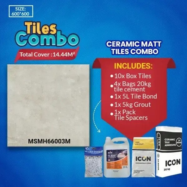 Matt Floor Tile Combo – Ceramic – 600x600mm – MSMH66003M | A-Grade