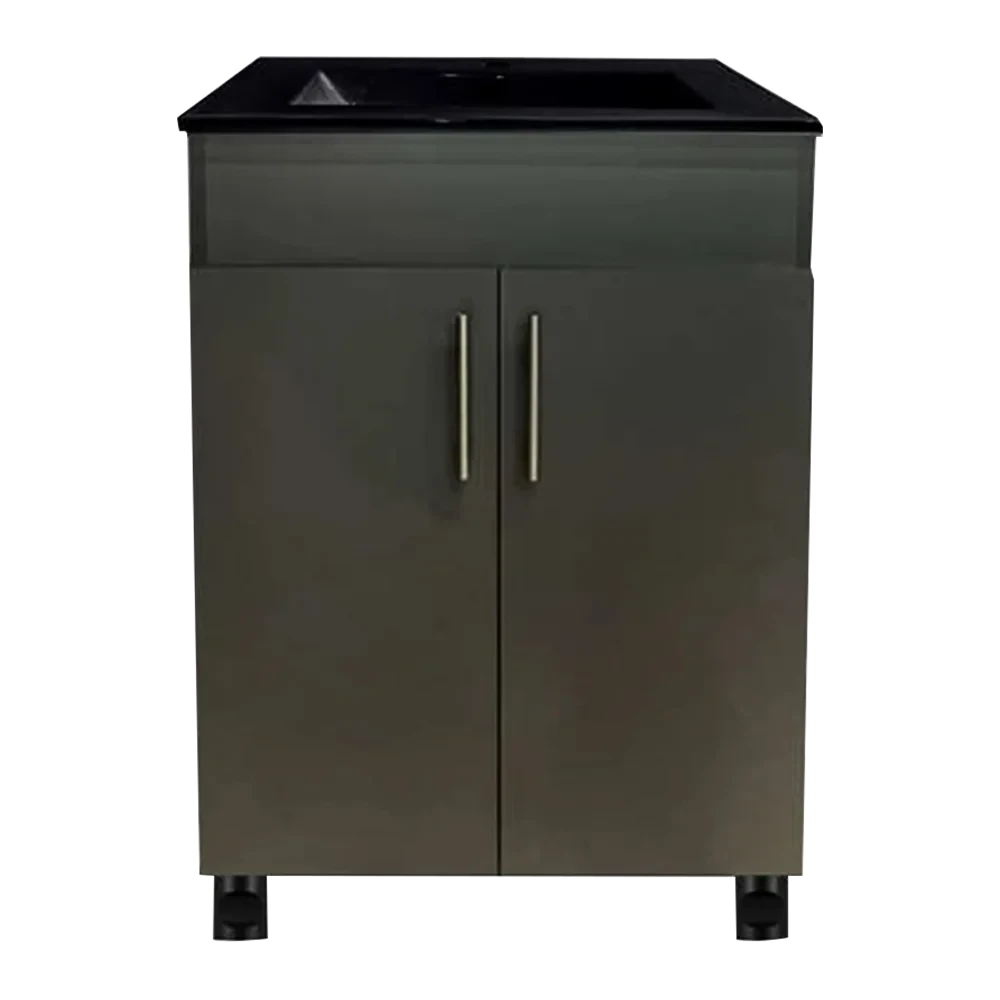 Modern Dark Grey Vanity Cabinet with Basin Top