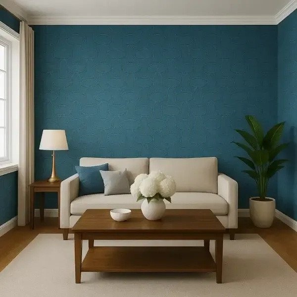 PVC Wallpaper – Stylish Blue Textured