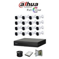 Dahua 16ch Full-Color HD Kit - HD DVR _ 16 x 1080p Full-Color cameras - 20m Full colour night vision - 1TB HDD - 100m Cable