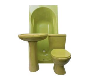 Lime Green Bathroom Sanitary Set 7 Piece