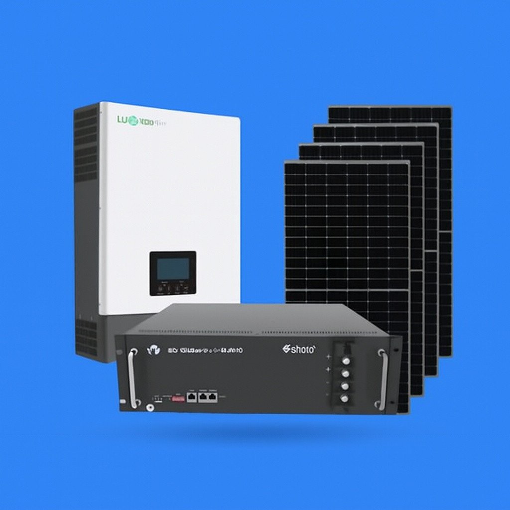 5KVA / 5000W LUXPOWER Hybrid Inverter + 5.12kWh SHOTO Lithium Battery + 4x 545W TIER 1 Mono Crystal Solar Panels Combo