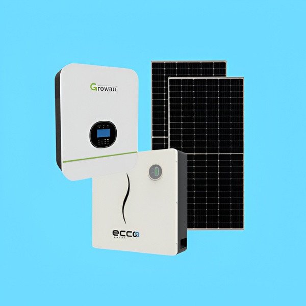 Growatt 3kVA Off-Grid Inverter + Ecco 2.56kWh LiFePO₄ Battery + 2x 460W Mono Crystal Solar Panels – Load-Shedding Backup Combo