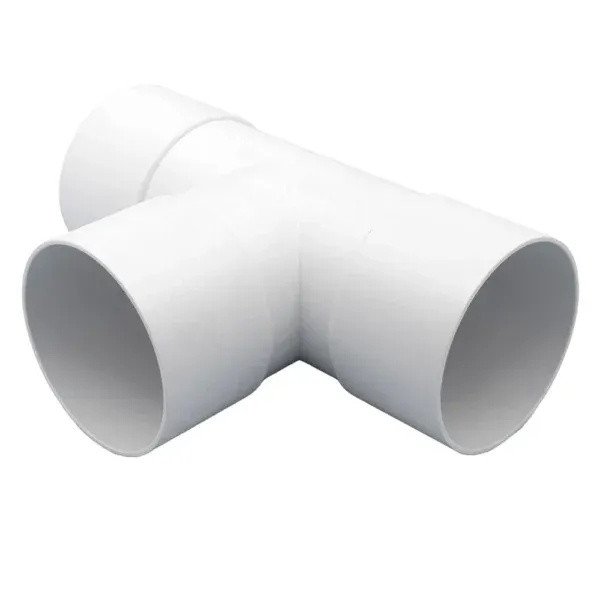 PVC Round Downpipe T-Junction – White