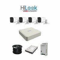 System with AUDIO HiLook by Hikvision 4ch Turbo HD kit - DVR - 4 x HD1080P Cameras with audio - 20M Night vision - 500GB HD - 100m Cable