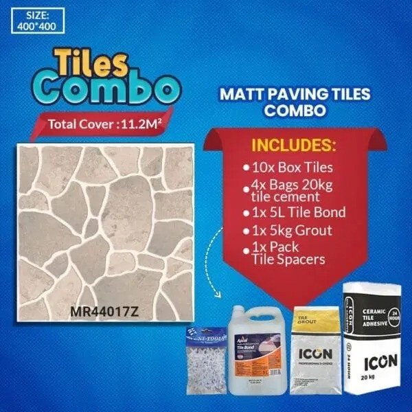 Matt Floor Tile Combo – Ceramic – 400X400mm | A-Grade | Mr44017z