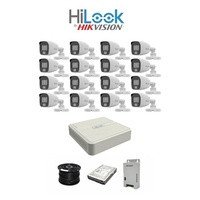 NEW! Colour Night vision -AUDIO- Hilook by Hikvision 16ch Turbo HD kit -16 x 1080p ColorVu cameras - 20m Full colour night vision - 1TB HDD - 100m Cable