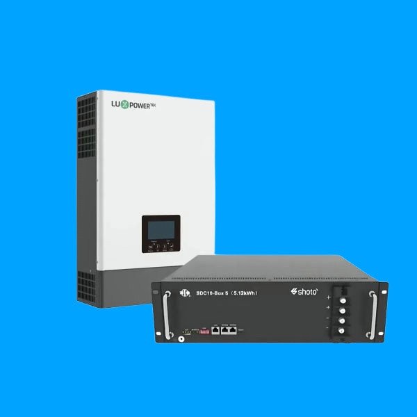 EcoVolt 5000W Hybrid Inverter + 5.12kWh SHOTO Li-ion Battery (48V) + Wi-Fi Enabled