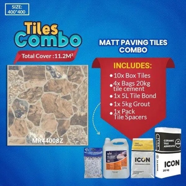 Floor Tiles Combo – Matt – Ceramic – 400x400mm | A-Grade | MR44008Z