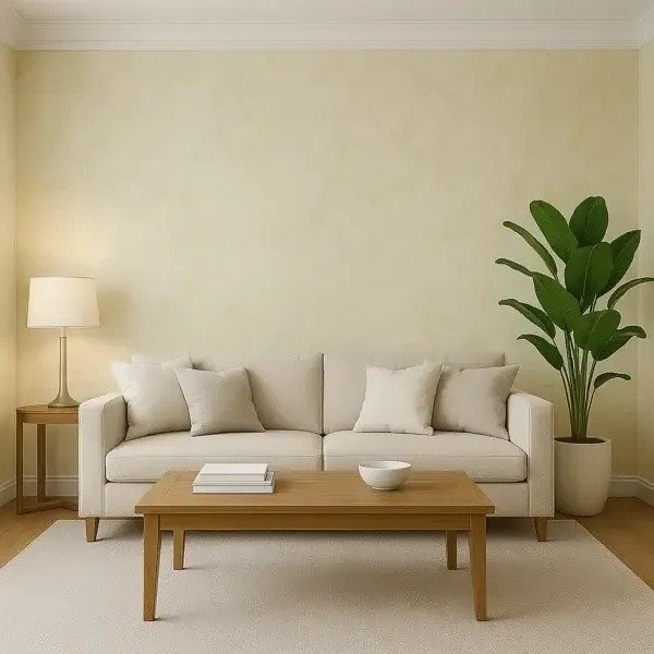 PVC Wallpaper – Elegant Soft Lemon Marble Textured