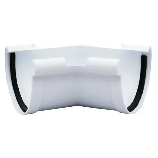 PVC Half-Round Internal Corner 45° – White