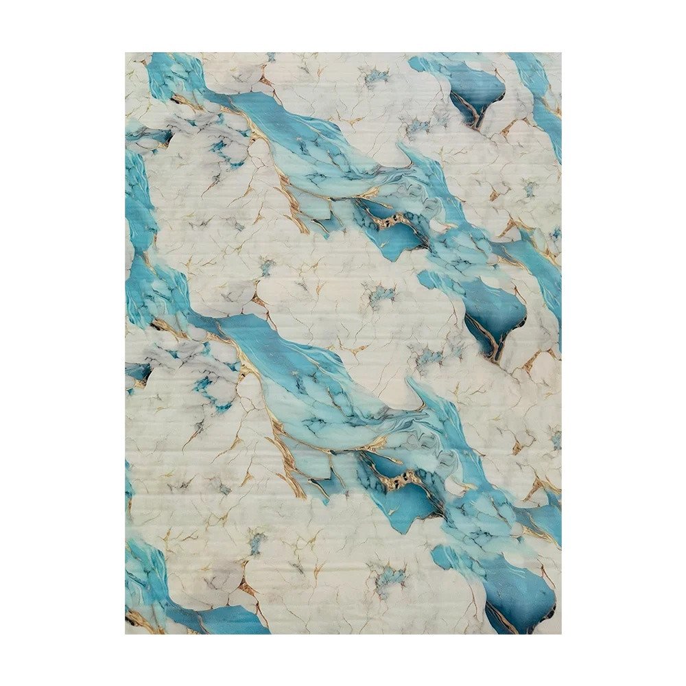 VTN-116 Marble-Effect Wall Tile Stickers – Blue & White (1.2Mx3M)