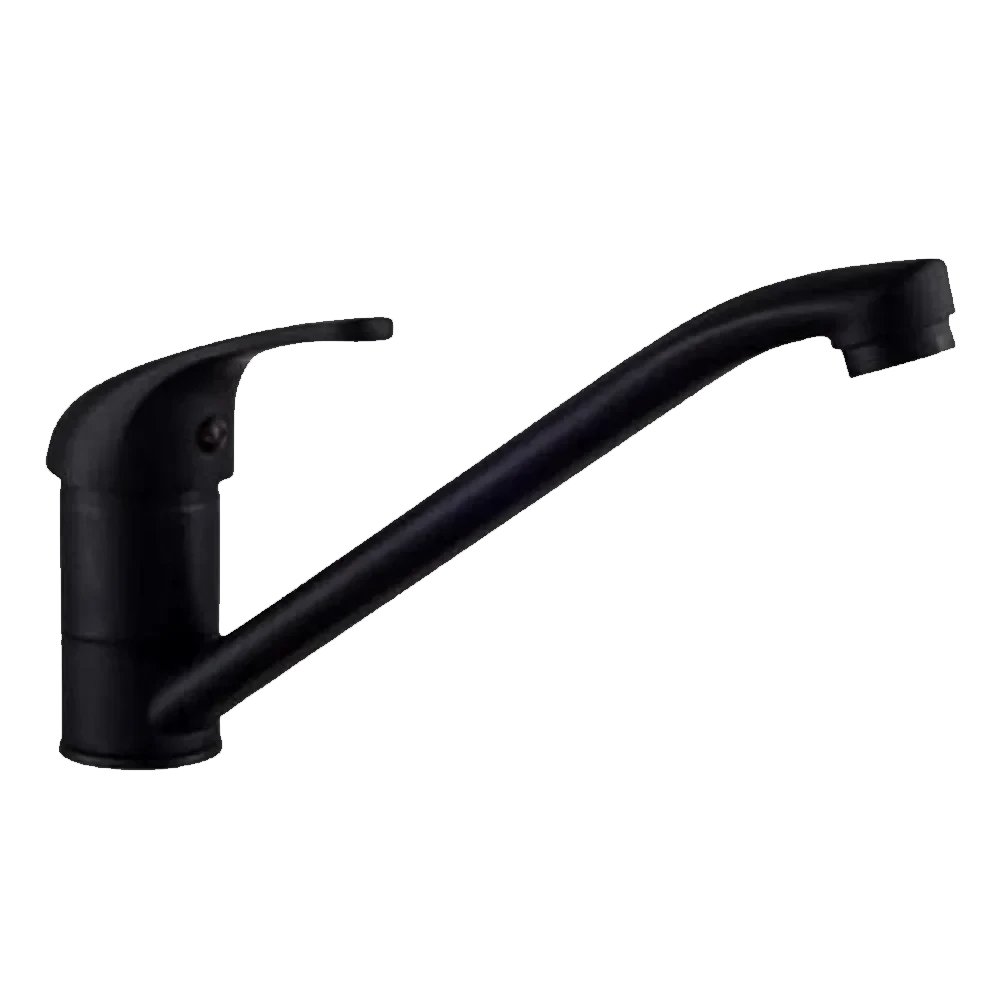 Matt Black Sink Mixer – Deck Type | Long Swivel Spout | Modern Kitchen Tap