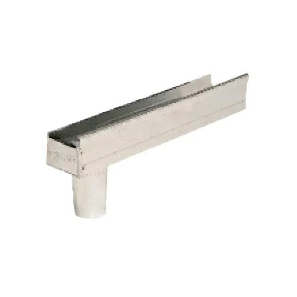 Galvanized Gutter EZF Fitting with Outlet & Left-Hand Stop End – Round 100x75mm