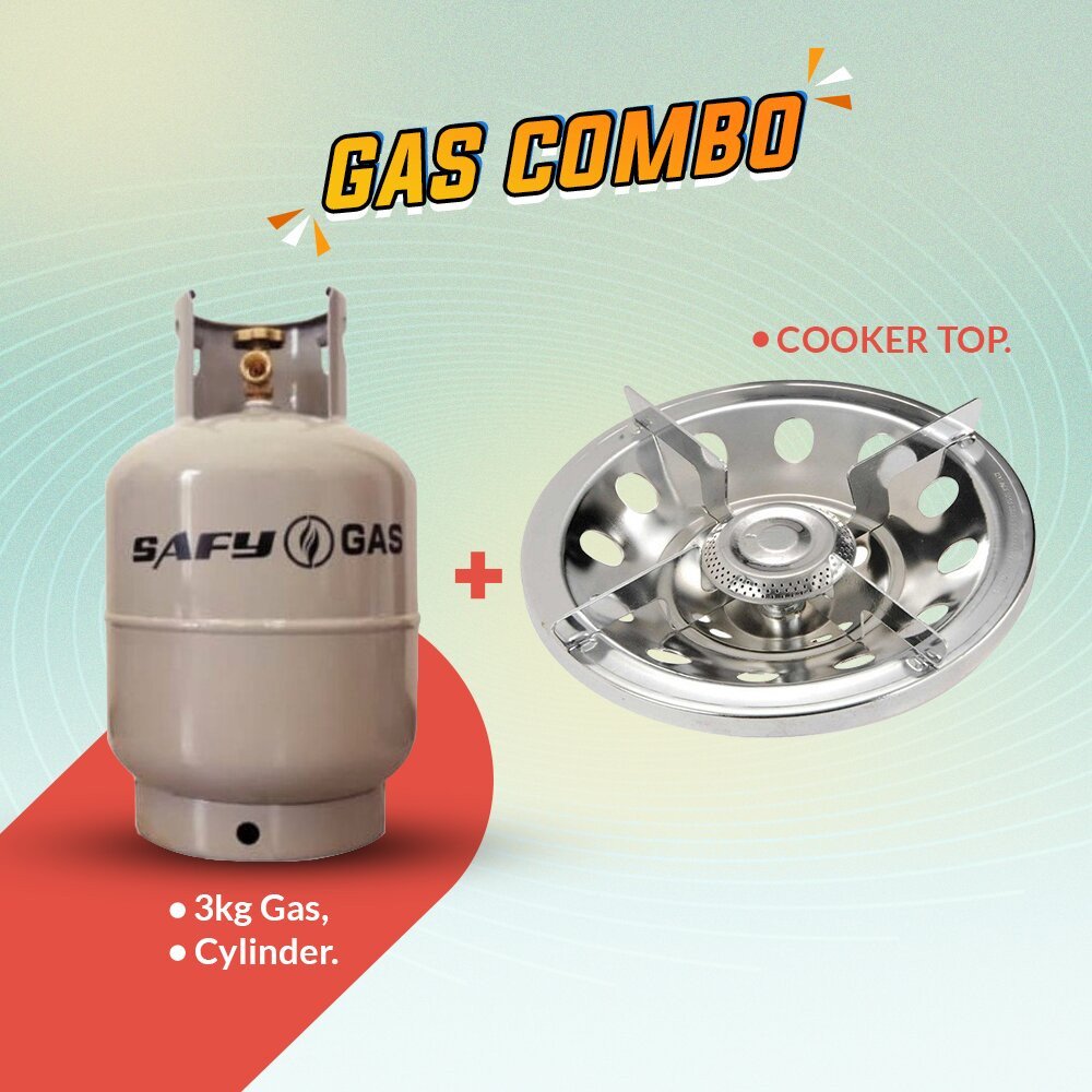 3kg Gas, Cylinder and Cooker top Combo