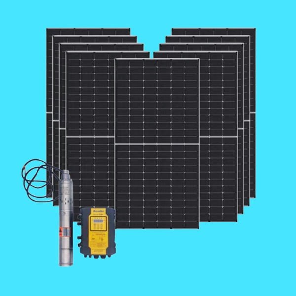HZ Solar AC/DC Submersible Pump 155m + 9x Jinko 555W Tier 1 Solar Panels – 9.2m³/h / 155m Head / Off-Grid Water Solution