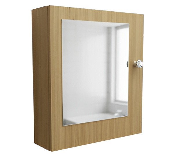 Wall-Mounted Wooden Medicine Cabinet with Mirror