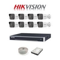 SALE! Hikvision 2MP IP camera kit - 8ch 4K NVR - 8 x 2MP IP cameras - 1TB HDD - 100M cable - 30M Night vision