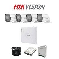 Hikvision 4 Channel 1080p 20M ColorVu Kit With Audio SMART HYBRID Cameras | 500GB | 100M RG59