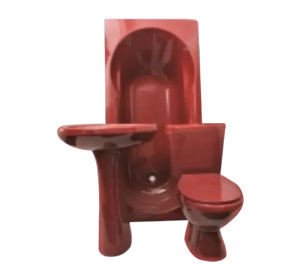 7-Piece Premium Bathroom Suite in Red
