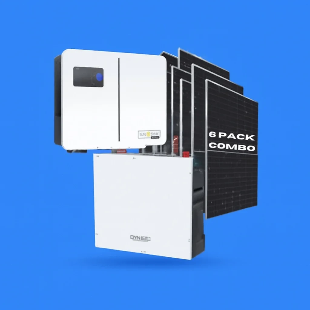 6KW Sunsynk Lynks Hybrid Inverter + 6x 545W TIER 1 Solar Panels + 5.12kWh 1C Dyness Lithium Battery