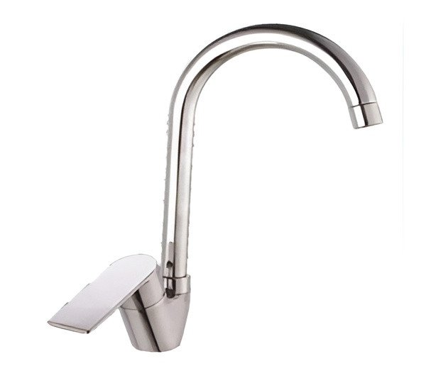 Chrome Single-Handle Gooseneck Kitchen Faucet