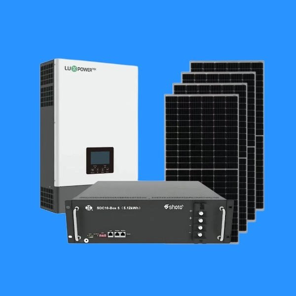 LUXPOWER 5KVA Hybrid Inverter + SHOTO 5.12kWh Lithium Battery + 4x 545W Mono-Crystalline Solar Panels Bundle