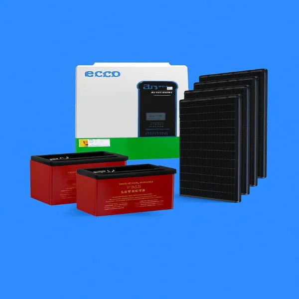 3.5kVA Hybrid Inverter (3500W) by ECCO with 2x 12V 120AH Gel Batteries & 3x 460W Solar Panels