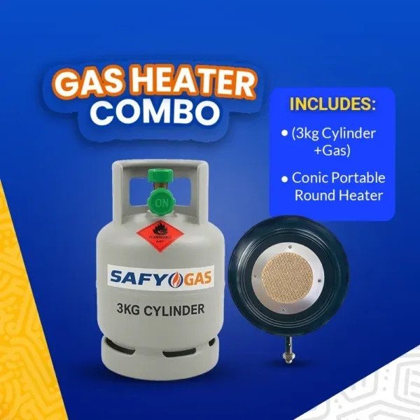 3KG Cylinder with Gas and Conic Portable Circular Heater