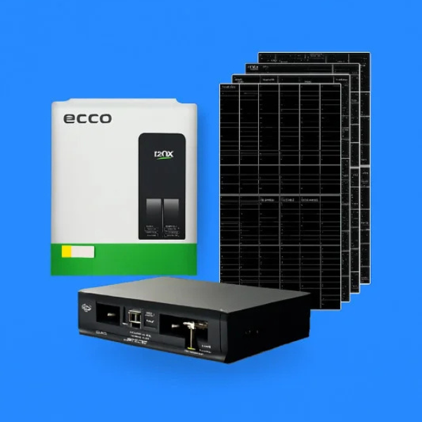 3.5KVA / 3500W Hybrid Inverter + 24V 100AH Lithium Battery by ECCO + 3x 460W Solar Panels