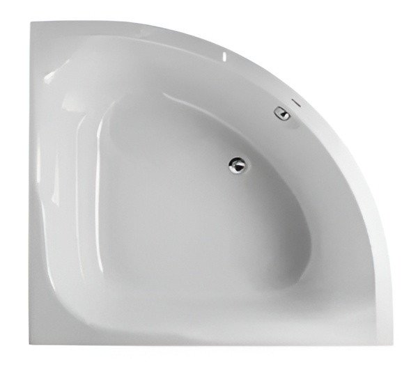 White Corner Curved Acrylic Bathtub