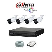 Dahua 4ch Full-Color HD Kit - HD DVR _ 4 x 1080p Full-Color cameras - 40m Full colour night vision - 500GB HDD - 100m Cable