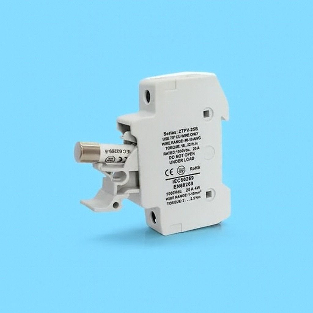 32A Solar DC Fuse + Holder (10 x 38mm, Includes Fuse)