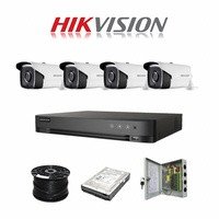Hikvision 4ch 5MP Turbo HD kit - HD DVR - 4 x HD 5MP cameras - 1TB HDD - 100m Cable - 30m Night vision