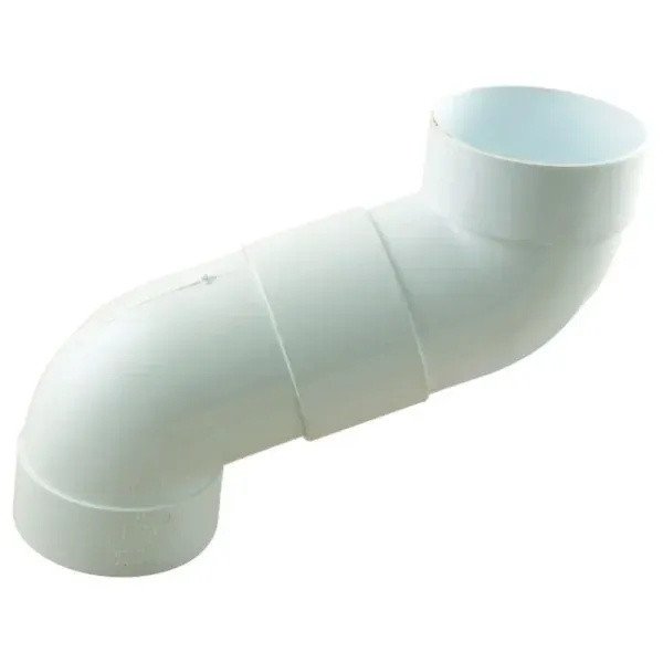 PVC Round Downpipe Swan Neck – White