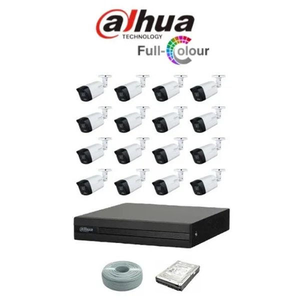 Dahua 16ch Full-Color HD Kit - HD DVR _ 16 x 1080p Full-Color cameras - 40m Full colour night vision - 1TB HDD - 100m Cable
