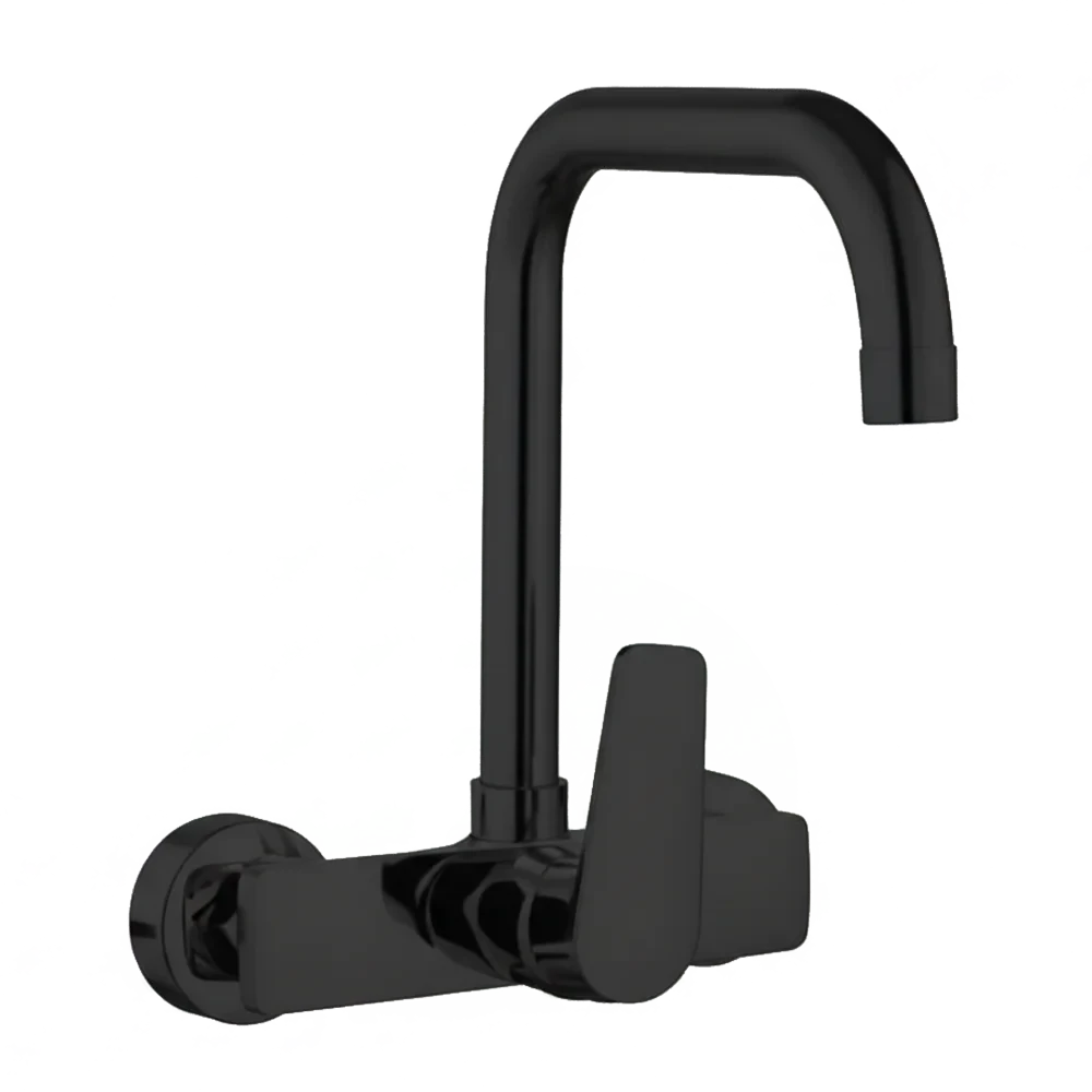 Matt Black Wall-Mounted Basin Mixer (3256)