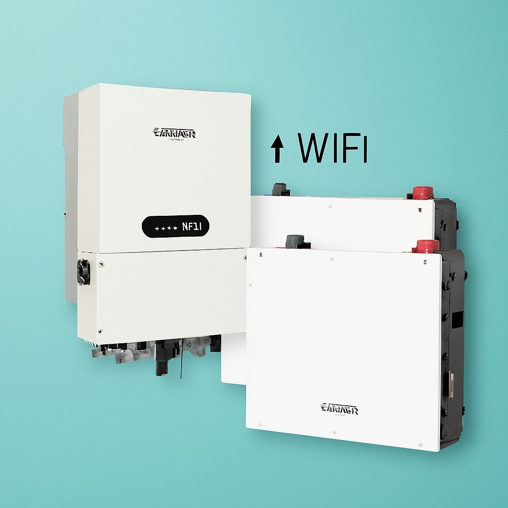 Dyness 8KVA Single Phase Hybrid Inverter with Dual 5.12kWh Lithium Ion Batteries (DL5.0, 100AH 1C)