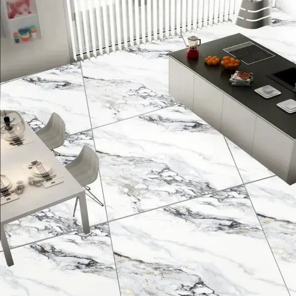 Carrara White Floor Tiles – Glossy Polished – Porcelain – 600x600mm – A Grade (MSP66041M)